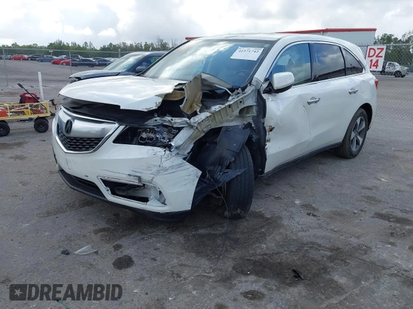 2016 Acura MDX with VIN 5FRYD3H24GB004738, listed as a IAAI auction lot 41571742 with 50,007 mi miles. Bid and sale history available at carsss.com. Image 6.