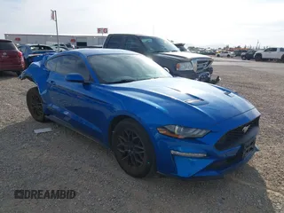 2019 Ford Mustang EcoBoost with VIN 1FA6P8THXK5185806, listed as a IAAI auction lot 42347754 with 18,920 mi miles and . Bid and sale history available at DreamBid. Image 1.
