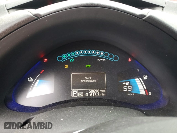 2016 Nissan LEAF S with VIN 1N4BZ0CP8GC308362, listed as a Copart auction lot 70744973 with 50,696 mi miles. Bid and sale history available at carsss.com. Image 9.