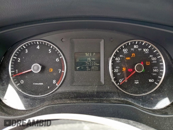 2013 Volkswagen Jetta SE with VIN 3VWDX7AJ3DM434233, listed as a Copart auction lot 60697485 with 74,333 mi miles and Salvage title. Bid and sale history available at DreamBid. Image 9.