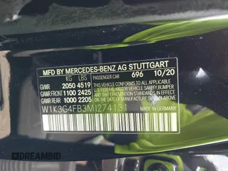 2021 Mercedes-Benz A 220 with VIN W1K3G4FB3MJ274131, listed as a IAAI auction lot 42203870 with 61,964 mi miles and . Bid and sale history available at DreamBid. Image 9.