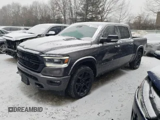 2021 Ram 1500 Laramie with VIN 1C6SRFJT9MN501026, listed as a Copart auction lot 43528425 with 91,582 mi miles and Salvage title. Bid and sale history available at DreamBid. Image 1.