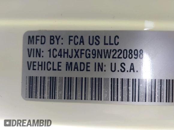 2022 Jeep Wrangler Unlimited Rubicon с VIN 1C4HJXFG9NW220898, выставлен на аукционе IAAI как лот 41931899 с пробегом 22 843 миль миль и . История ставок и продаж доступна на DreamBid. Изображение 17.