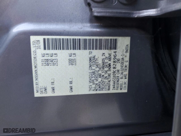 2009 Nissan Maxima 3.5 SV w/Sport Pkg with VIN 1N4AA51E09C828964, listed as a Copart auction lot 81285314 with 200,991 mi miles and Salvage Title. Bid and sale history available at carsss.com. Image 12.