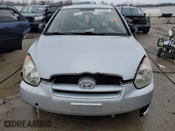 2007 Hyundai Accent GS with VIN KMHCM36C17U041160, listed as a Copart auction lot 45199895 with 225,096 mi miles and Non Repairable. Bid and sale history available at carsss.com. Image 5.