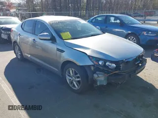 2013 Kia Optima LX with VIN KNAGM4A74D5362733, listed as a IAAI auction lot 41822608 with 134,075 mi miles. Bid and sale history available at carsss.com. Image 1.