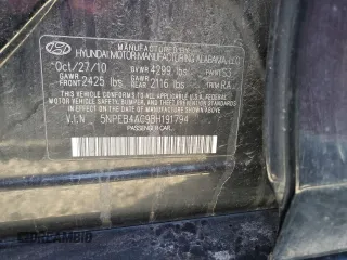 2011 Hyundai Sonata GLS with VIN 5NPEB4AC9BH191794, listed as a Copart auction lot 56242915 with 118,956 mi miles and Clean Title. Bid and sale history available at DreamBid. Image 12.