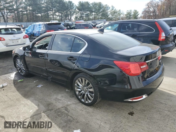 2016 Acura RLX Tech Pkg with VIN JH4KC1F56GC001735, listed as a Copart auction lot 80839074 with 100,452 mi miles and Salvage Title. Bid and sale history available at carsss.com. Image 2.