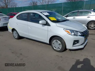 2021 Mitsubishi Mirage G4 ES with VIN ML32FUFJXMHF03367, listed as a IAAI auction lot 41689389 with 19,898 mi miles. Bid and sale history available at carsss.com. Image 1.