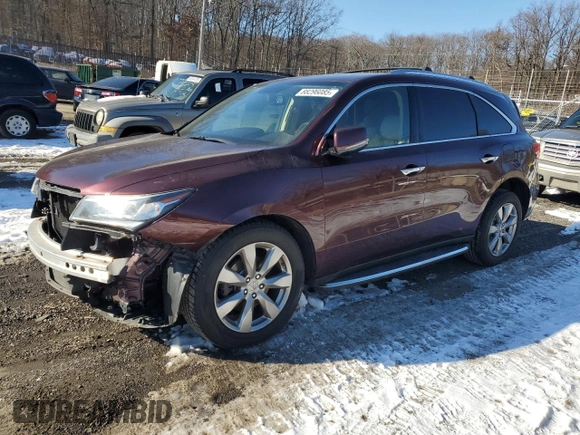 2015 Acura MDX Advance/Entertainment Pkg with VIN 5FRYD4H86FB023977, listed as a Copart auction lot 88296085 with 145,483 mi miles and Salvage Title. Bid and sale history available at carsss.com. Image 1.