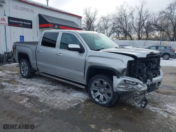 2018 GMC Sierra 1500 Denali with VIN 3GTU2PEJXJG472435, listed as a IAAI auction lot 41376821 with 63,177 mi miles. Bid and sale history available at carsss.com. Image 1.