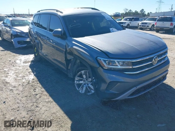 2021 Volkswagen Atlas S with VIN 1V2AP2CA1MC515687, listed as a IAAI auction lot 41083239 with 46,354 mi miles and . Bid and sale history available at DreamBid. Image 1.
