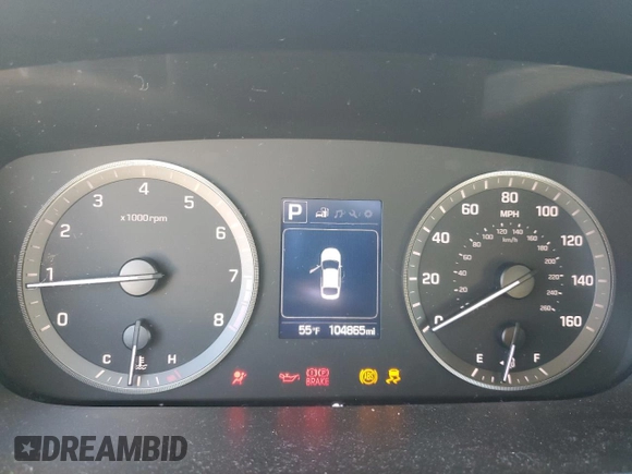 2017 Hyundai Sonata Sport with VIN 5NPE34AF4HH524502, listed as a Copart auction lot 48849035 with 104,865 mi miles and Salvage Title. Bid and sale history available at DreamBid. Image 9.
