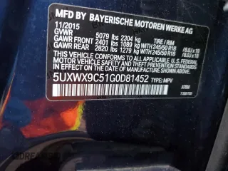 2016 BMW X3 xDrive28i with VIN 5UXWX9C51G0D81452, listed as a Copart auction lot 88480705 with 122,493 mi miles and Salvage Title. Bid and sale history available at carsss.com. Image 13.