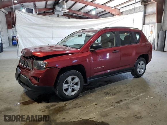 2016 Jeep Compass Sport with VIN 1C4NJCBB8GD747867, listed as a Copart auction lot 58911845 with 74,702 mi miles and Salvage title. Bid and sale history available at DreamBid. Image 1.
