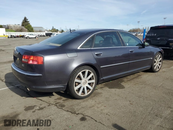 2006 Audi A8 4.2L with VIN WAUML44E56N005452, listed as a Copart auction lot 45967765 with 175,697 mi miles and Salvage title. Bid and sale history available at DreamBid. Image 3.