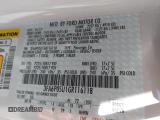 2016 Ford Fusion Titanium z VIN 3FA6P0SU1GR116118, wystawiony jako IAAI lot #42685489 z przebiegiem 138 690 mil mil oraz . Historia ofert i sprzedaży dostępna na DreamBid. Obrazek 9.