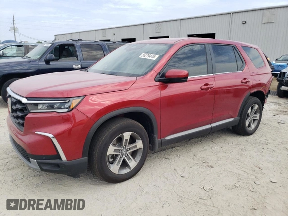 2023 Honda Pilot EX-L with VIN 5FNYG1H59PB020537, listed as a Copart auction lot 55279445 with 13,253 mi miles and Salvage title. Bid and sale history available at DreamBid. Image 1.