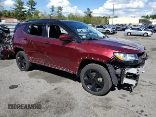 2021 Jeep Compass Altitude with VIN 3C4NJDBB8MT557658, listed as a Copart auction lot 55430545 with 53,691 mi miles and Salvage title. Bid and sale history available at DreamBid. Image 4.