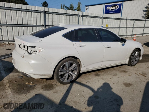 2021 Acura TLX w/Advance Package with VIN 19UUB5F61MA000935, listed as a Copart auction lot 44229255 with 62,922 mi miles and Salvage Title. Bid and sale history available at carsss.com. Image 3.