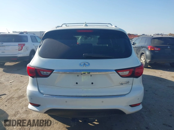 2017 Infiniti QX60 with VIN 5N1DL0MM2HC550358, listed as a IAAI auction lot 41664787 with 133,024 mi miles and . Bid and sale history available at DreamBid. Image 16.