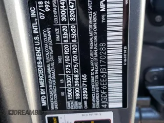 2018 Mercedes-Benz GLS with VIN 4JGDF6EE6JB170288, listed as a Copart auction lot 76016703 with 66,005 mi miles. Bid and sale history available at carsss.com. Image 12.
