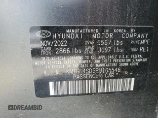 2023 Genesis G80 Sport with VIN KMTGB4SD5PU165546, listed as a Copart auction lot 75081954 with 8,466 mi miles and Non Repairable. Bid and sale history available at DreamBid. Image 13.