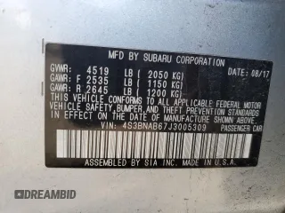 2018 Subaru Legacy z VIN 4S3BNAB67J3005309, wystawiony jako Copart lot #56160585 z przebiegiem 119 920 mil mil oraz Szkoda całkowita • Salvage title. Historia ofert i sprzedaży dostępna na DreamBid. Obrazek 12.
