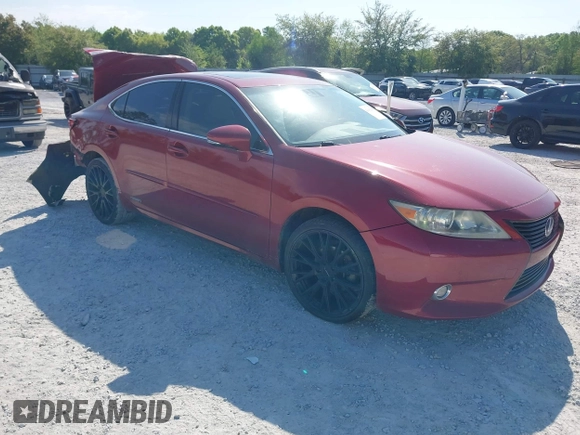 2014 Lexus ES 300h Hybrid with VIN JTHBW1GG4E2064553, listed as a IAAI auction lot 42002058 with 180,455 mi miles. Bid and sale history available at carsss.com. Image 1.