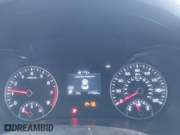 2019 Kia Optima LX with VIN 5XXGT4L31KG310064, listed as a IAAI auction lot 41703047 with 177,590 mi miles. Bid and sale history available at carsss.com. Image 7.