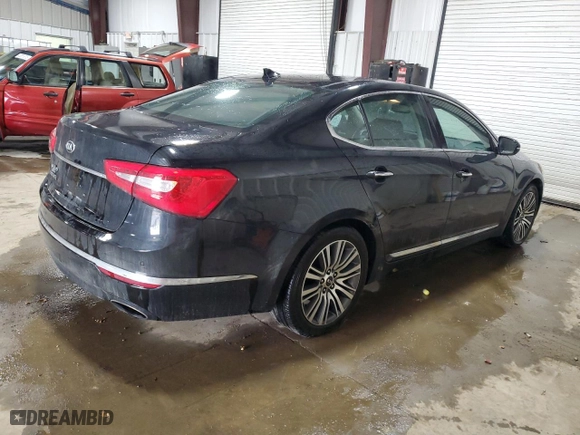 2014 Kia Cadenza Premium with VIN KNALN4D79E5139743, listed as a Copart auction lot 43847685 with 77,521 mi miles and Salvage Title. Bid and sale history available at carsss.com. Image 3.