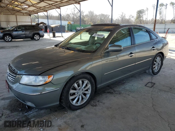 2006 Hyundai Azera SE with VIN KMHFC46F66A124826, listed as a Copart auction lot 48796695 with 134,434 mi miles and Salvage Title. Bid and sale history available at DreamBid. Image 1.