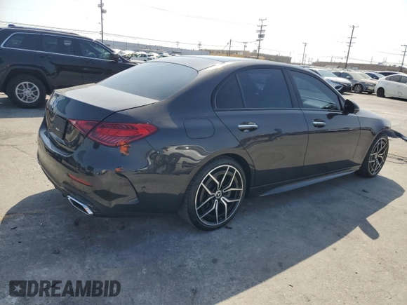 2023 Mercedes-Benz C 300 with VIN W1KAF4GB2PR106270, listed as a Copart auction lot 59403885 with 17,554 mi miles and Salvage title. Bid and sale history available at DreamBid. Image 3.