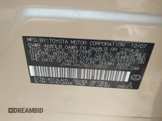 2008 Lexus ES 330 z VIN JTHBJ46G382200922, wystawiony jako IAAI lot #41506772 z przebiegiem 135 180 mil mil oraz . Historia ofert i sprzedaży dostępna na DreamBid. Obrazek 9.