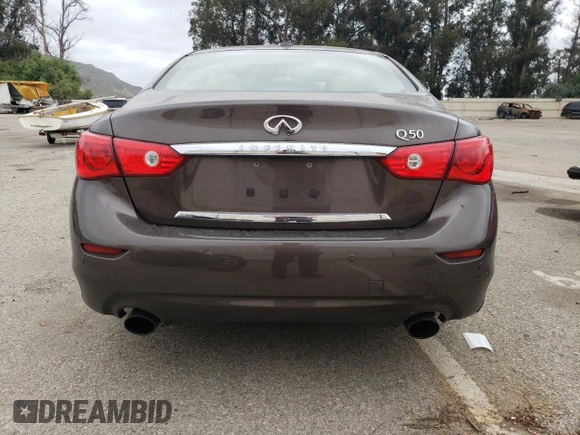 2017 Infiniti Q50 Sport with VIN JN1EV7AP9HM743324, listed as a Copart auction lot 59636665 with 67,908 mi miles and Salvage title. Bid and sale history available at DreamBid. Image 6.