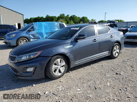 2015 Kia Optima Hybrid with VIN KNAGM4AD1F5089646, listed as a Copart auction lot 56294264 with 176,553 mi miles and Salvage Title. Bid and sale history available at carsss.com. Image 1.