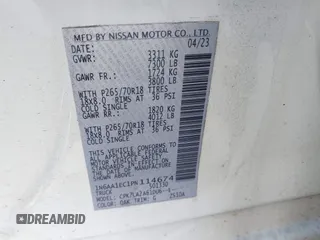 2023 Nissan Titan SV with VIN 1N6AA1EC1PN114674, listed as a IAAI auction lot 42141106 with 18,271 mi miles and . Bid and sale history available at DreamBid. Image 9.
