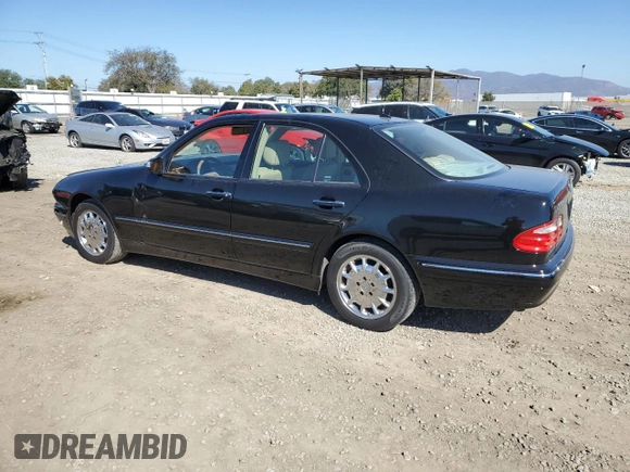 2001 Mercedes-Benz E-Class with VIN WDBJF65J51B386619, listed as a Copart auction lot 46623515 with 108,209 mi miles and Salvage Title. Bid and sale history available at carsss.com. Image 2.