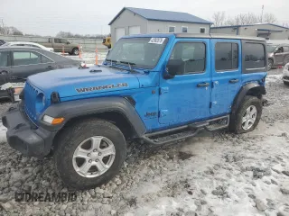 2023 Jeep Wrangler Sport S with VIN 1C4HJXDN5PW573692, listed as a Copart auction lot 42982875 with 25,584 mi miles and Salvage Title. Bid and sale history available at DreamBid. Image 1.