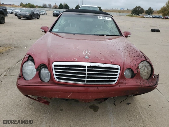 2002 Mercedes-Benz CLK-Class with VIN WDBLK65G02T110501, listed as a Copart auction lot 78306224 with 115,172 mi miles and Salvage Title. Bid and sale history available at carsss.com. Image 5.