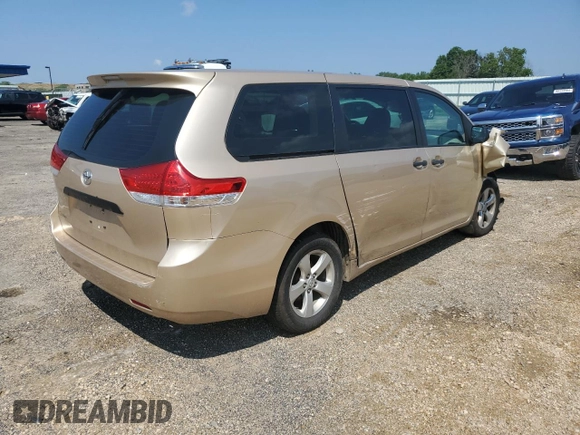 2013 Toyota Sienna L with VIN 5TDZK3DC3DS296433, listed as a Copart auction lot 62551444 with 0 mi miles and Non Repairable. Bid and sale history available at carsss.com. Image 3.
