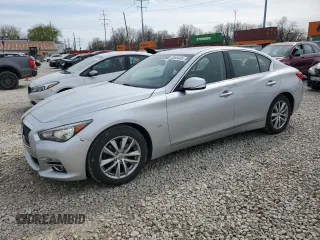 2016 Infiniti Q50 Premium with VIN JN1CV7AR2GM252066, listed as a Copart auction lot 53565405 with 163,870 mi miles and Salvage Title. Bid and sale history available at DreamBid. Image 1.