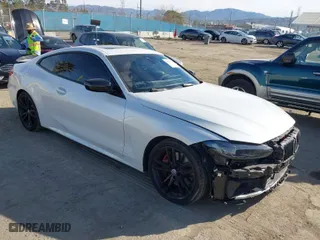 2024 BMW 4 Series M440i with VIN WBA83AP0XRCN55018, listed as a IAAI auction lot 41688648 with 19,199 mi miles. Bid and sale history available at carsss.com. Image 1.
