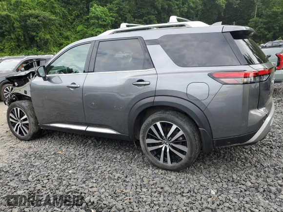 2023 Nissan Pathfinder Platinum with VIN 5N1DR3DK6PC228996, listed as a Copart auction lot 63266985 with 24,356 mi miles and Salvage title. Bid and sale history available at DreamBid. Image 2.