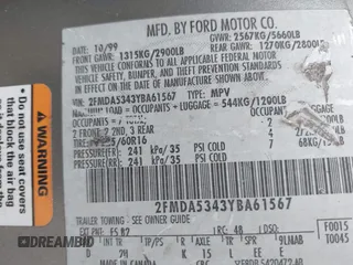 2000 Ford Windstar SEL with VIN 2FMDA5343YBA61567, listed as a IAAI auction lot 42631525 with 306,454 mi miles and . Bid and sale history available at DreamBid. Image 9.
