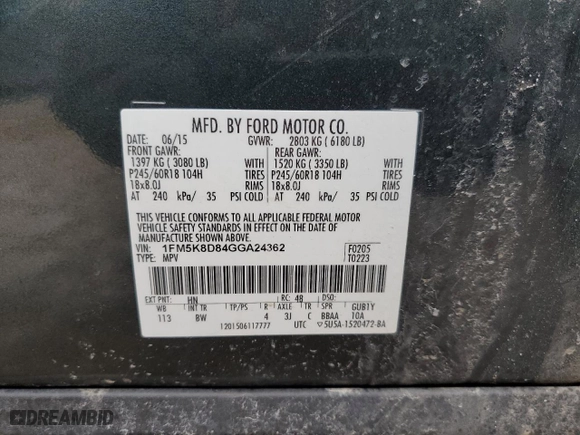 2016 Ford Explorer XLT with VIN 1FM5K8D84GGA24362, listed as a Copart auction lot 47049085 with 132,602 mi miles and Clean Title. Bid and sale history available at carsss.com. Image 13.