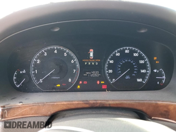 2013 Hyundai Equus Signature with VIN KMHGH4JH4DU058836, listed as a Copart auction lot 51837815 with 112,093 mi miles and Salvage Title. Bid and sale history available at DreamBid. Image 9.