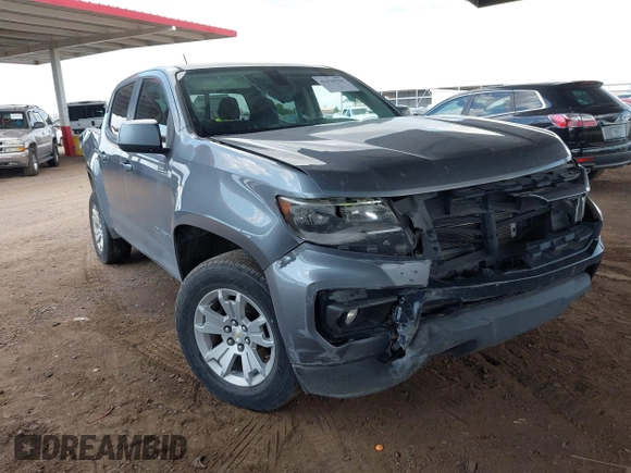 2021 Chevrolet Colorado 4WD LT with VIN 1GCGTCEN1M1107053, listed as a IAAI auction lot 42430796 with 76,128 mi miles and . Bid and sale history available at DreamBid. Image 1.