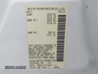 2015 Nissan Altima S with VIN 1N4AL3AP4FN309576, listed as a IAAI auction lot 41924345 with 163,124 mi miles and . Bid and sale history available at DreamBid. Image 9.