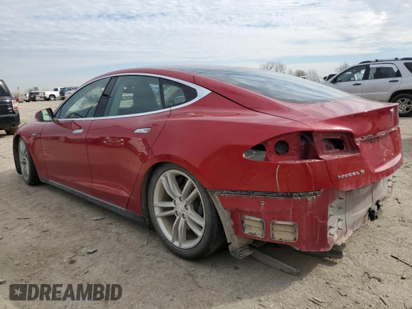 2015 Tesla Model S 85D with VIN 5YJSA1H20FF098488, listed as a Copart auction lot 50399335 with Not Provided miles and Salvage Title. Bid and sale history available at carsss.com. Image 2.